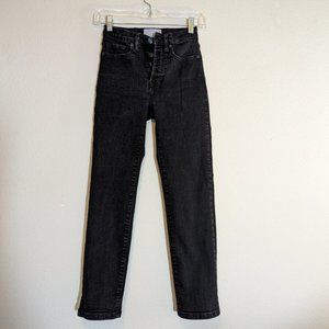 Everlane High Rise Slim Straight Cigarette Jean Black Size 24 Ankle